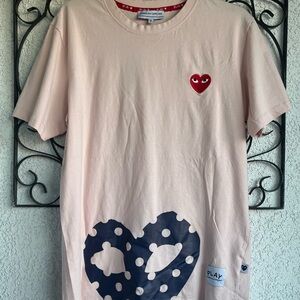 Comme des Garcons PLAY polka dot Kids Pink Heart Graphic Tee